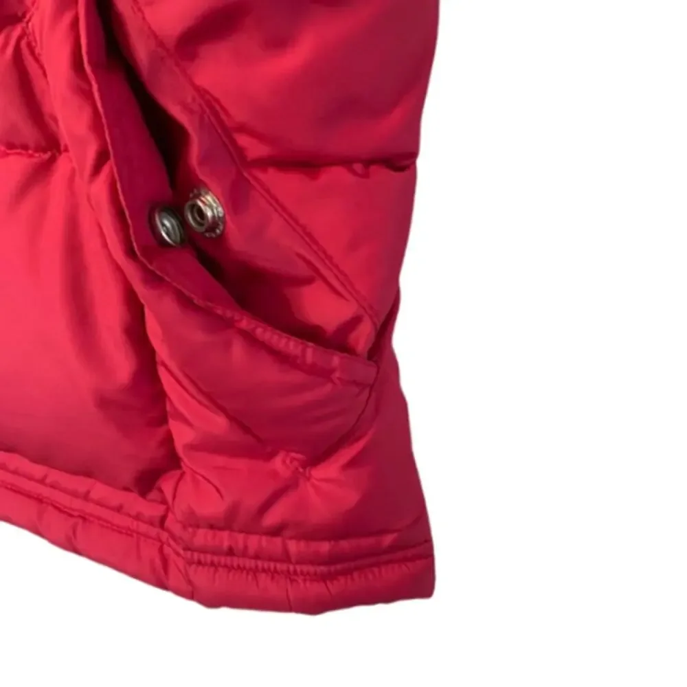 J. Crew Puffer Down Full Zip Button Berry Pink Vest | S